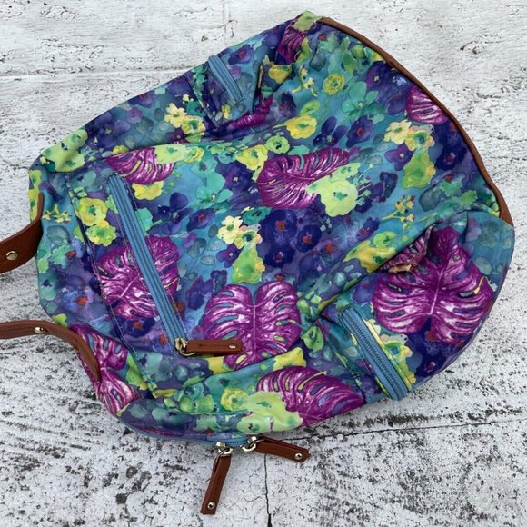 Mimosa Women Backpack Multi color Floral Print Mini Bag Read descr - Picture 4 of 12